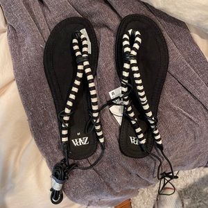 Brand new Zara black and white sandals